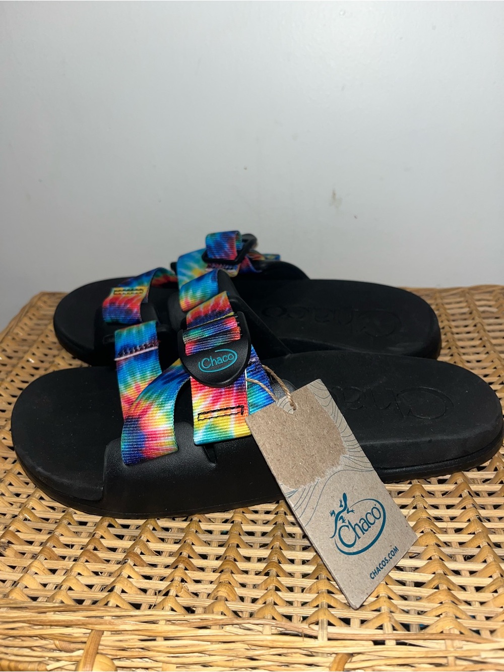 CHACO Chillos slide sandals in Dark Tie Dye